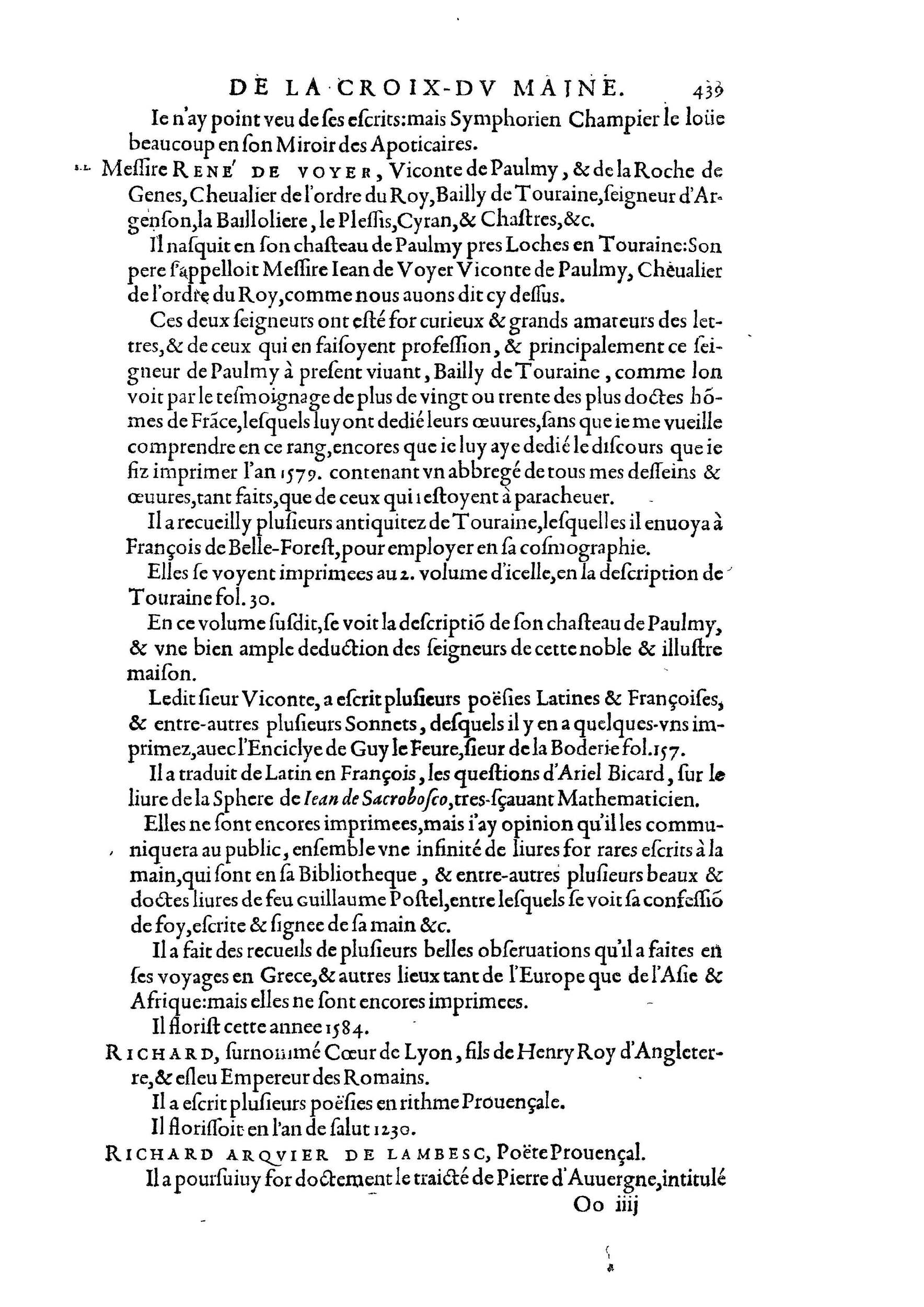 1584 - Abel L&#039;Angelier - Bibliothèques françaises - BnF