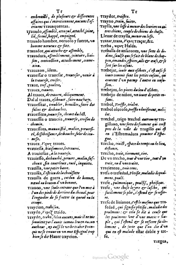 1621 - Adrian Tiffaine - Trésor des deux langues espagnole et française - BM Lyon