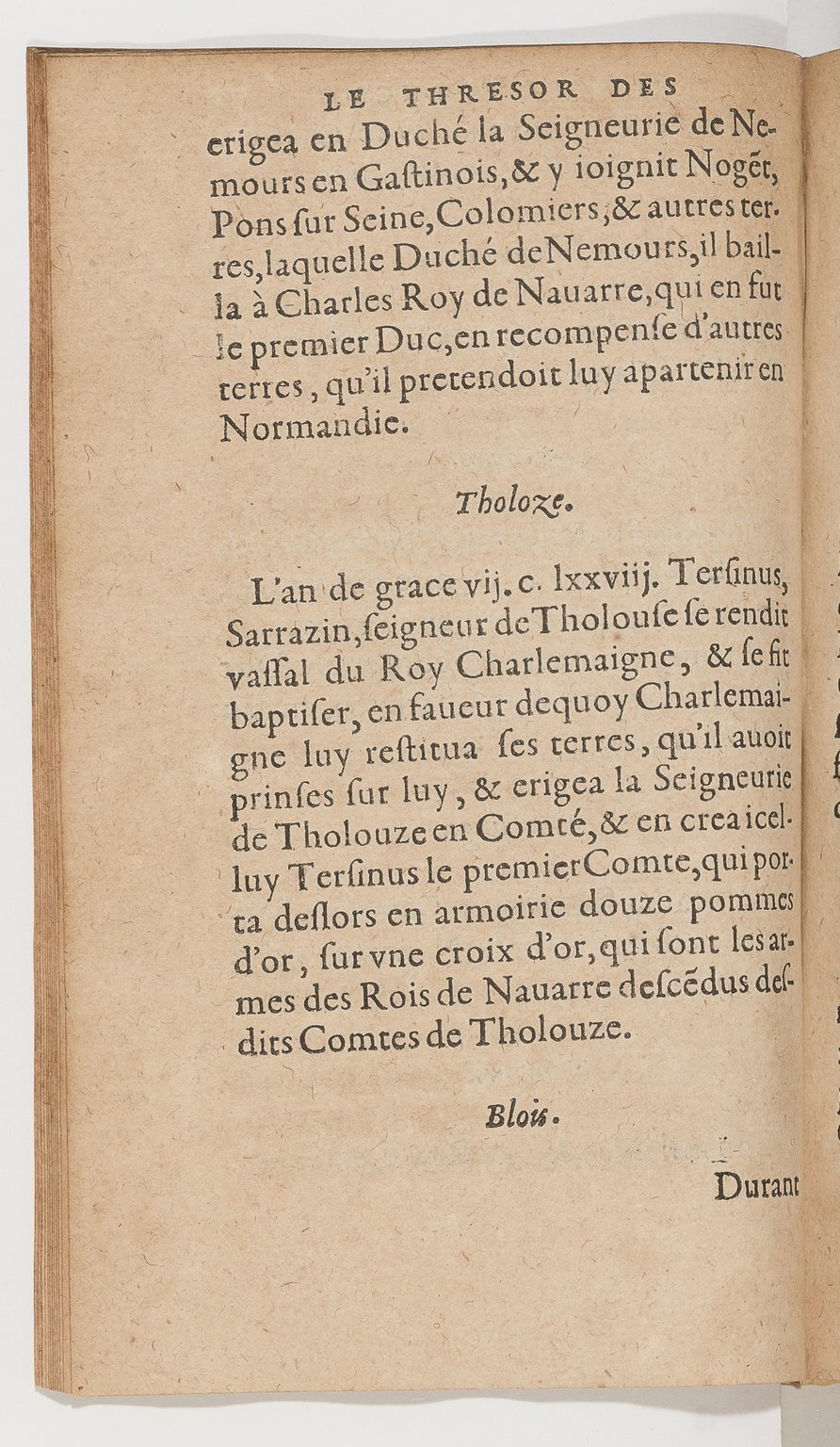 1583 - Galiot Corrozet - Trésor des histoires de France - BnF
