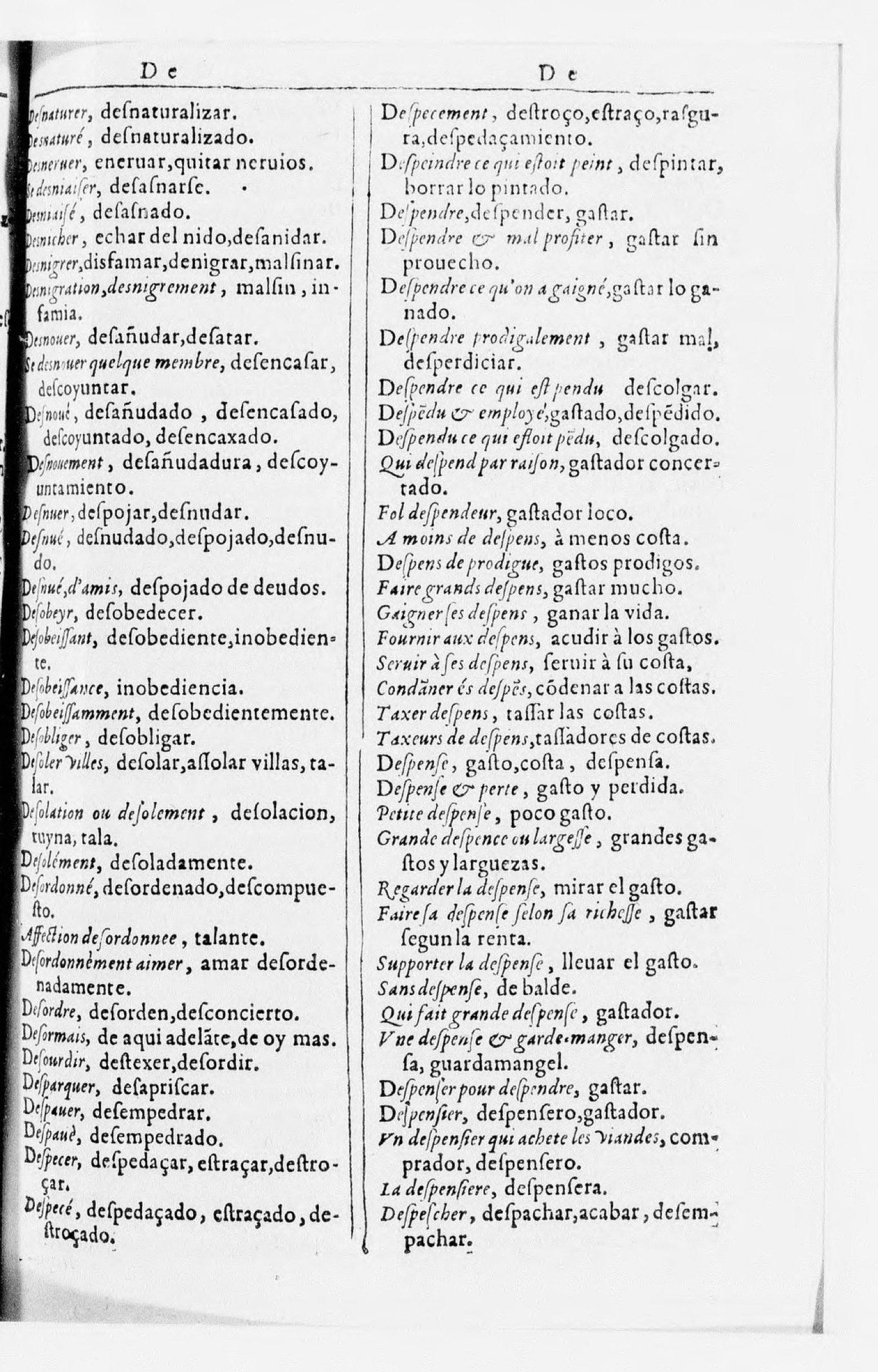 1616 - Veuve Marc Orry - Trésor des deux langues espagnole et française (Seconde partie) - BnF