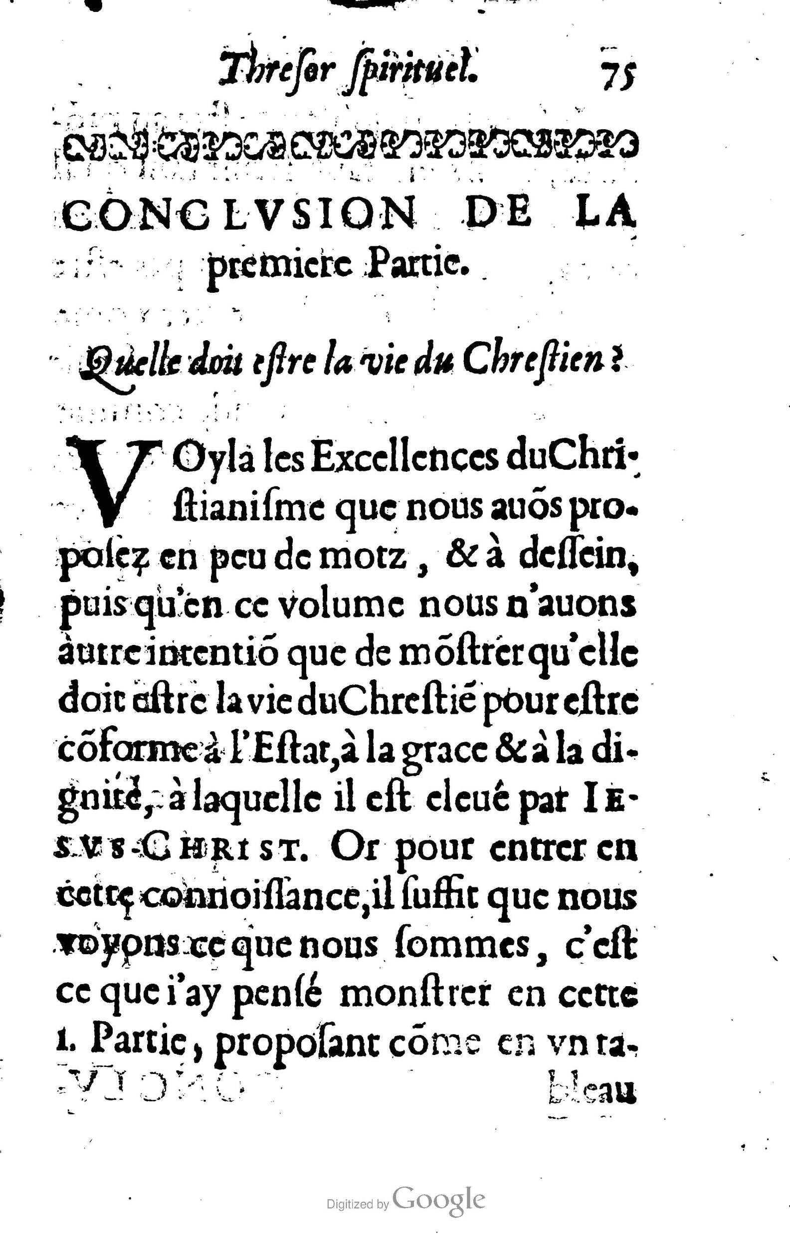 1633 - François Waudré - Trésor spirituel contenant les excellences du christianisme - BM Lyon