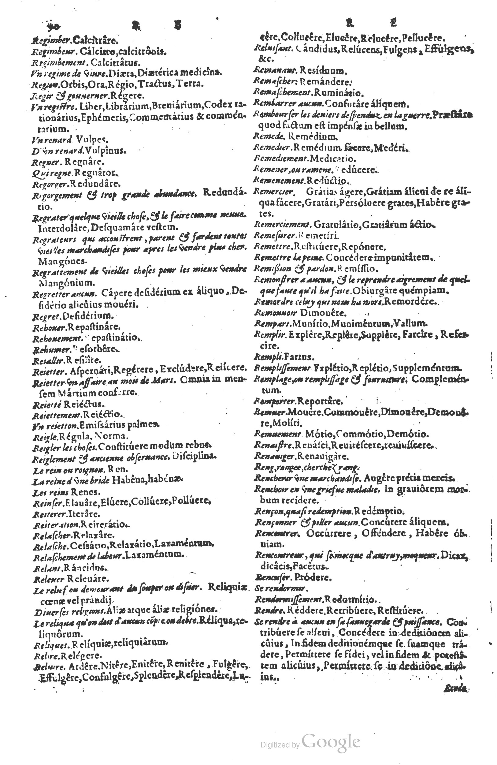 1578 - Louis Cloquemin - Trésor des mots et traits français - BSB Munich