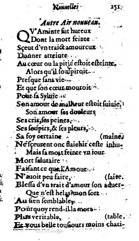 1623 - Jacques Cailloüé - Trésor ou recueil des chansons amoureuses - British Library