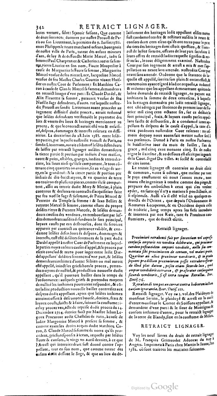1629 - Veuve Nicolas Buon - Trésor du droit français (21754 T. 3) - BM Lyon