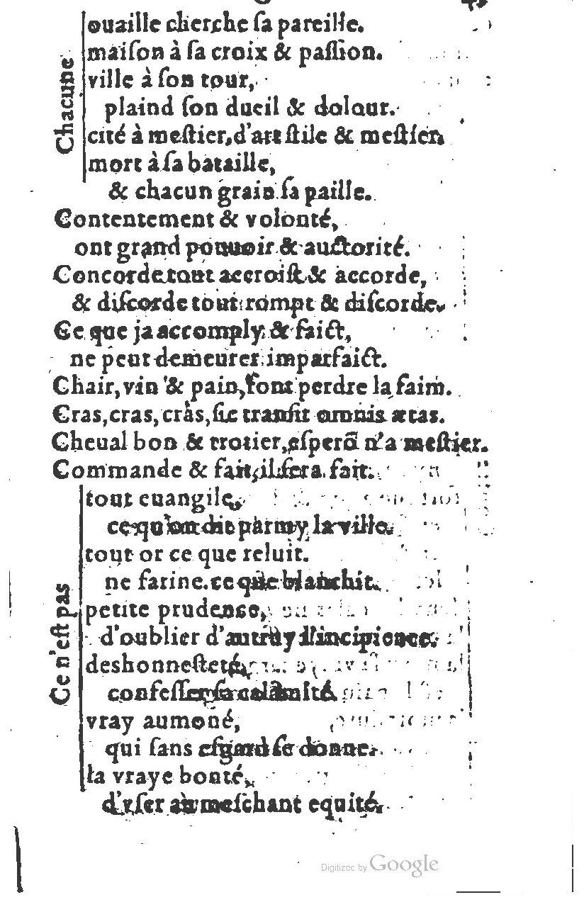 1581 - Nicolas Bonfons  - Trésor des sentences dorées - Princeton