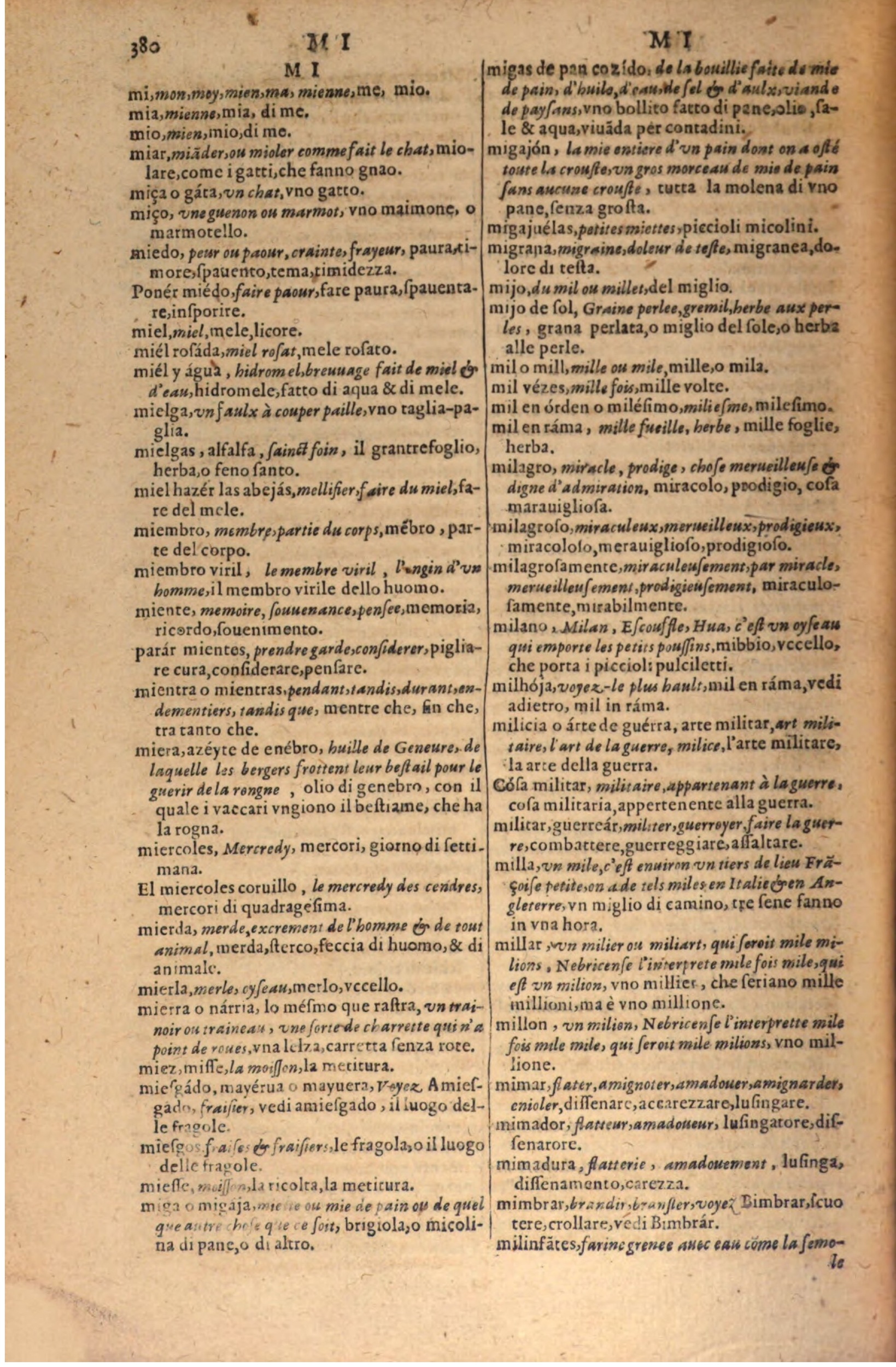 1606 - Samuel Crespin - Thresor des trois langues, francoise, italiene et espagnolle - BSB Munich