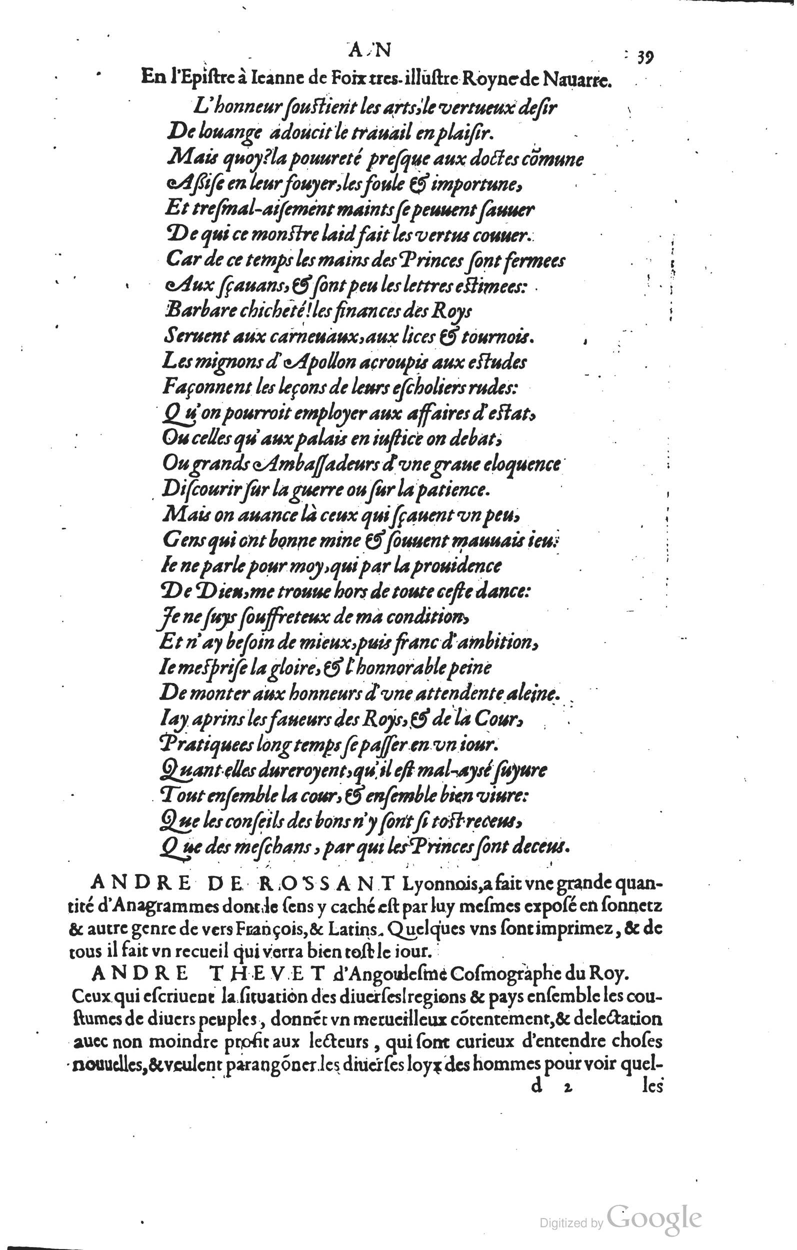 1585 - Barthélemy Honorat - Bibliothèques françaises - BSB Munich