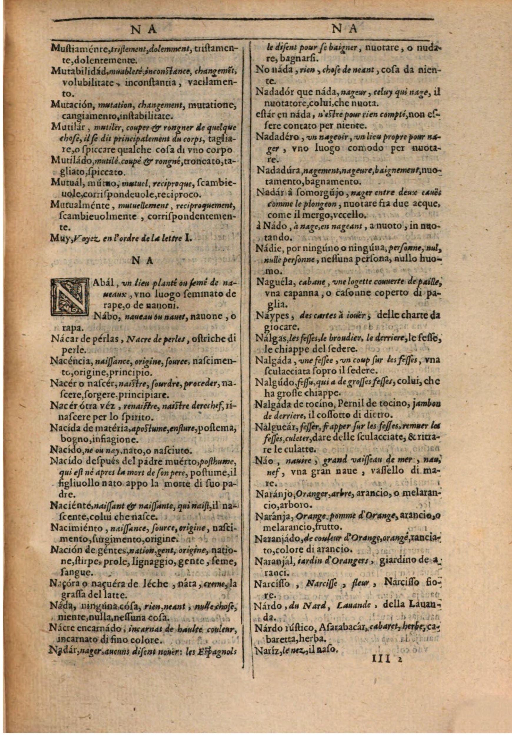 1609 - Philippe Albert et Alexandre Pernet - Trésor des trois langues française, italienne et espagnole (Première partie) - BSB Munich