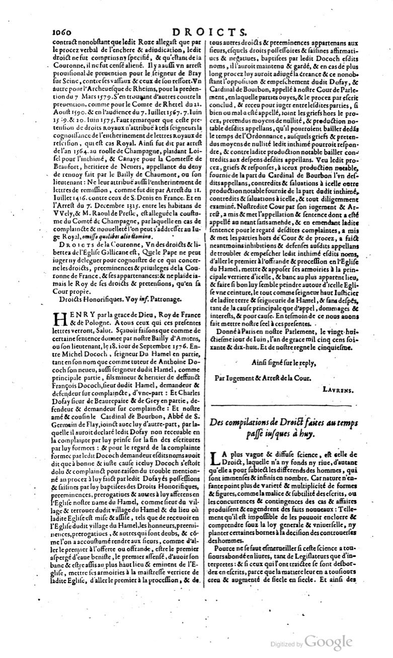 1629 - Veuve Nicolas Buon - Trésor du droit français (29620 T. 1) - BM Lyon 1629 - Veuve Nicolas Buon - Trésor du droit français (29620 T. 1) - BM Lyon