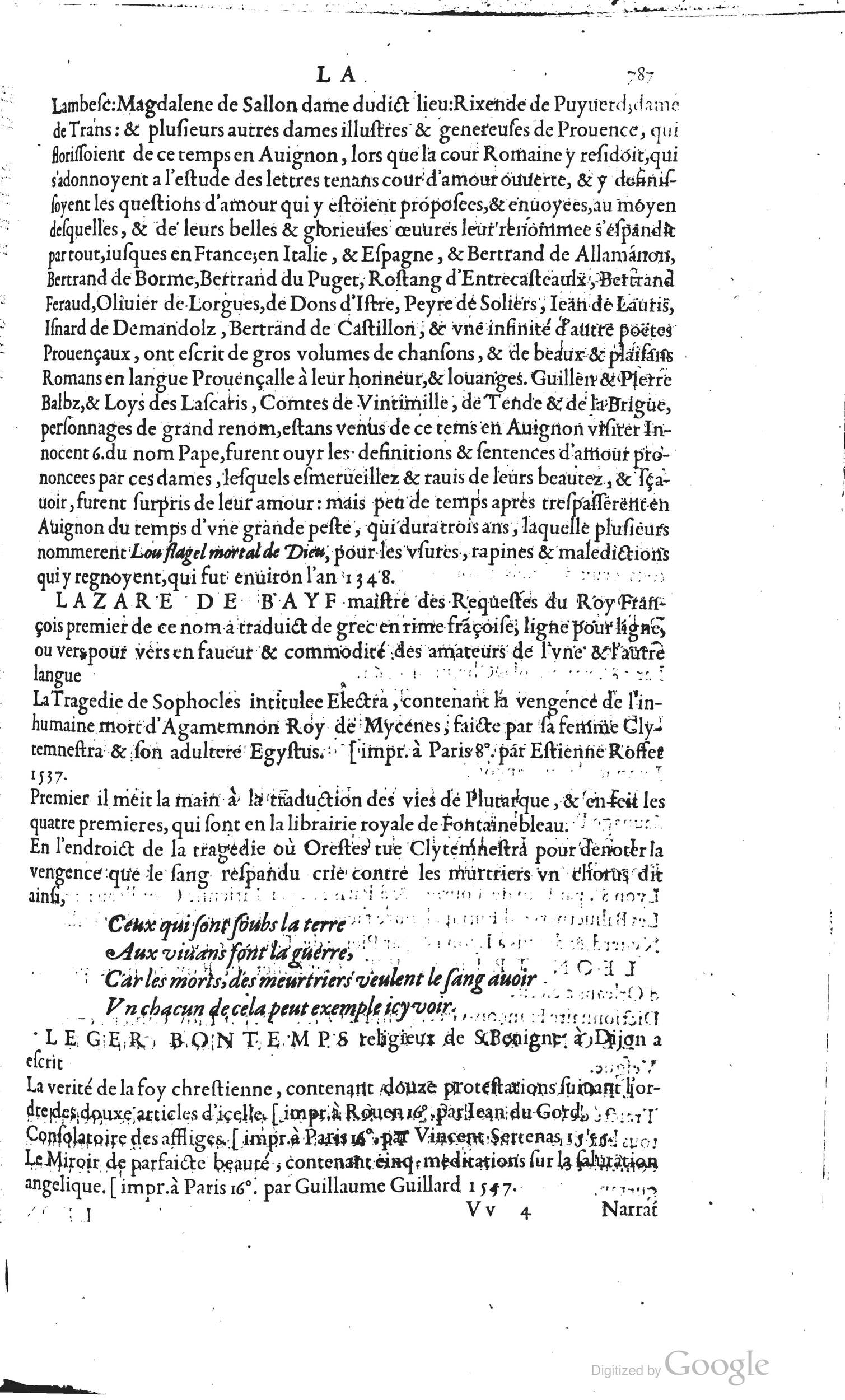 1585 - Barthélemy Honorat - Bibliothèques françaises - BSB Munich