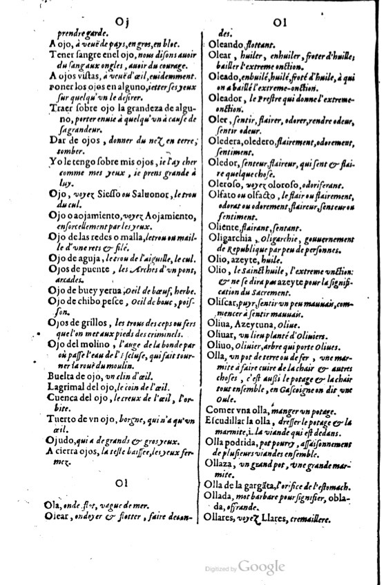 1621 - Adrian Tiffaine - Trésor des deux langues espagnole et française - BM Lyon
