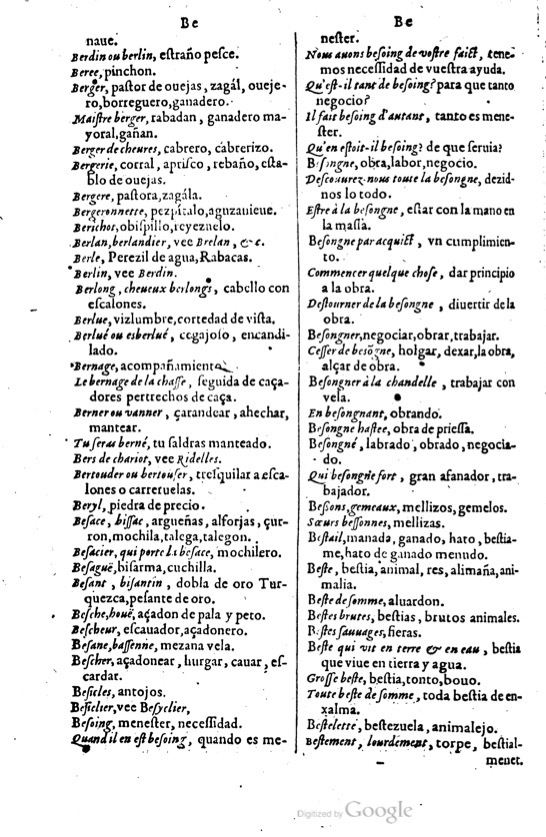 1621 - Adrian Tiffaine - Trésor des deux langues espagnole et française - BM Lyon