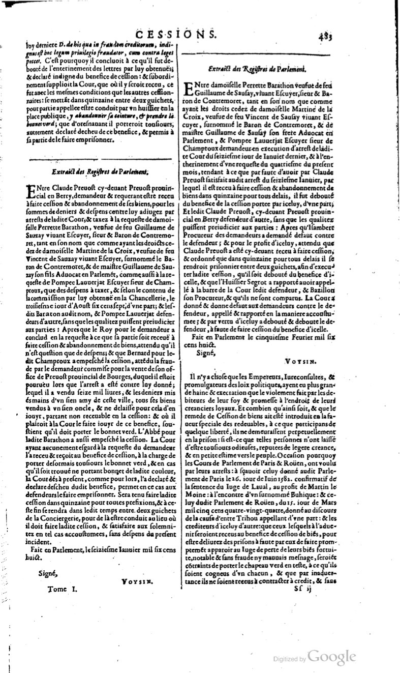 1629 - Veuve Nicolas Buon - Trésor du droit français (29620 T. 1) - BM Lyon