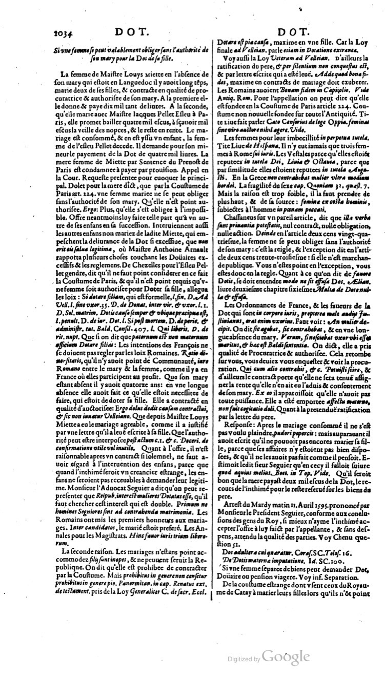 1629 - Veuve Nicolas Buon - Trésor du droit français (21754 T. 1) - BM Lyon