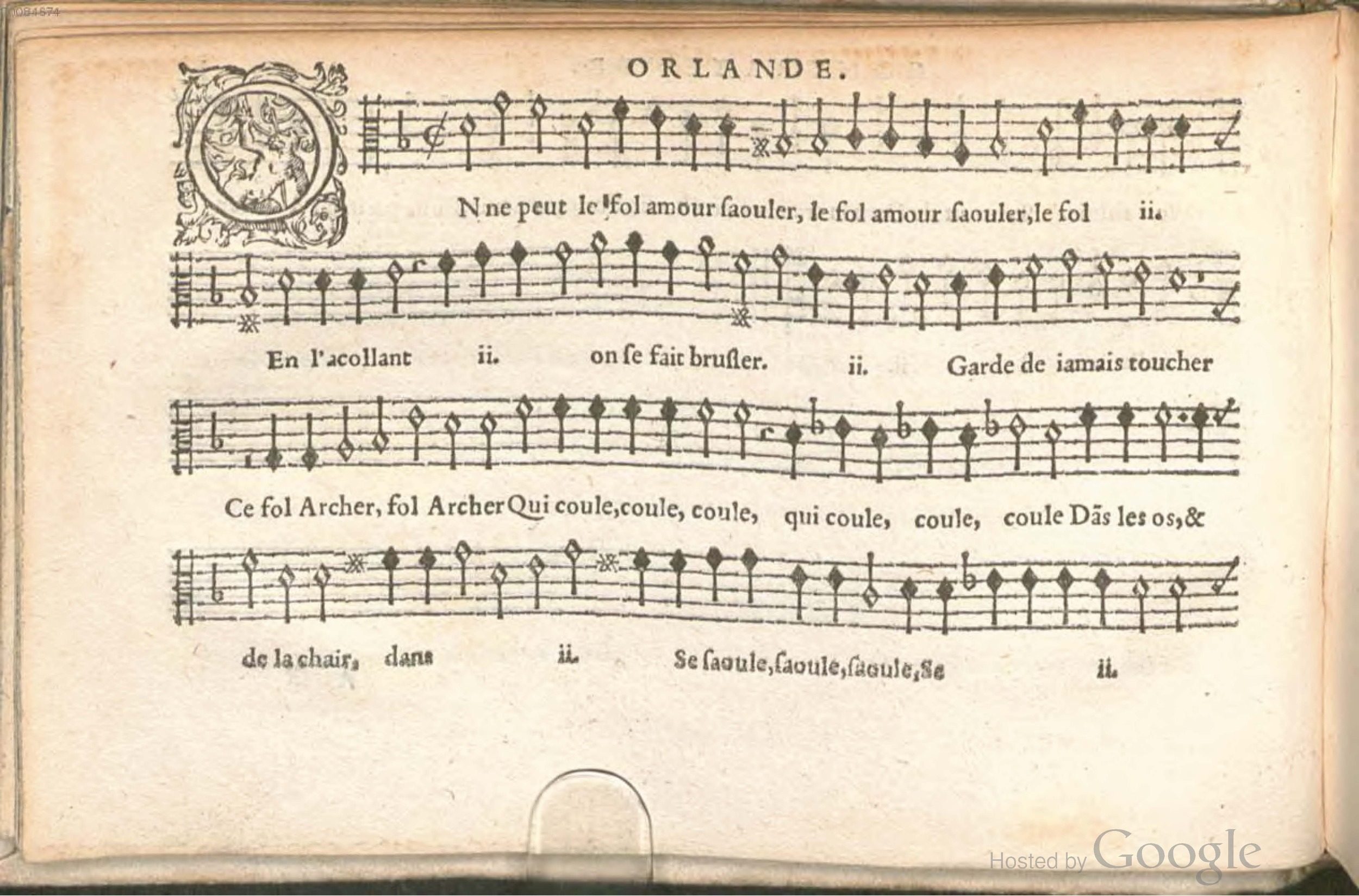 1576 - [Pierre de Saint-André] - Trésor de musique d’Orlande de Lassus Contratenor - BSB Munich