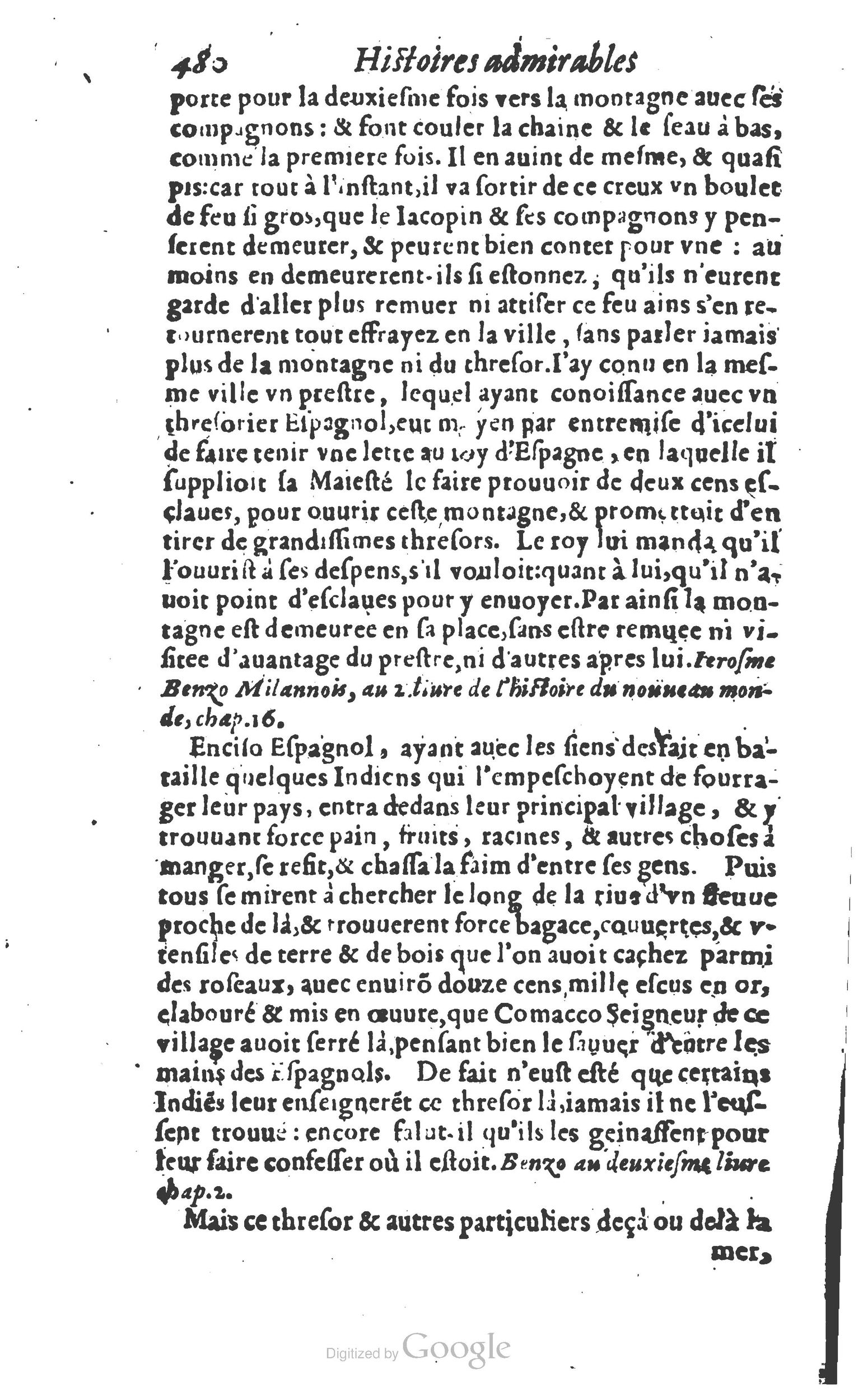 1610 - Paul Marceau - Trésor d’histoires admirables et mémorables - Princeton