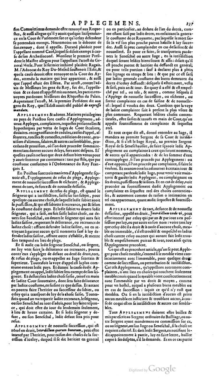 1629 - Veuve Nicolas Buon - Trésor du droit français (21754 T. 1) - BM Lyon