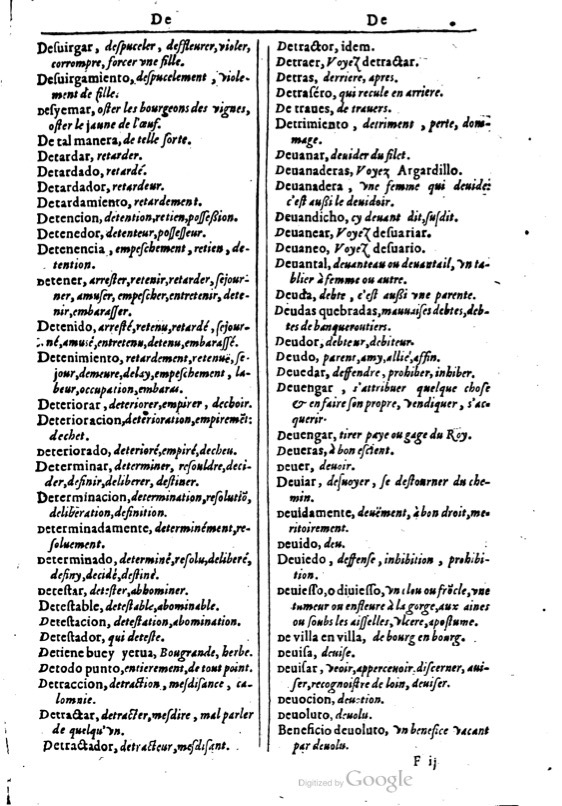 1616 - Veuve Marc Orry - Trésor des deux langues espagnole et française (Première et Seconde parties) - BM Lyon