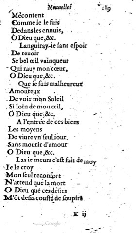 1623 - Jacques Cailloüé - Trésor ou recueil des chansons amoureuses - British Library