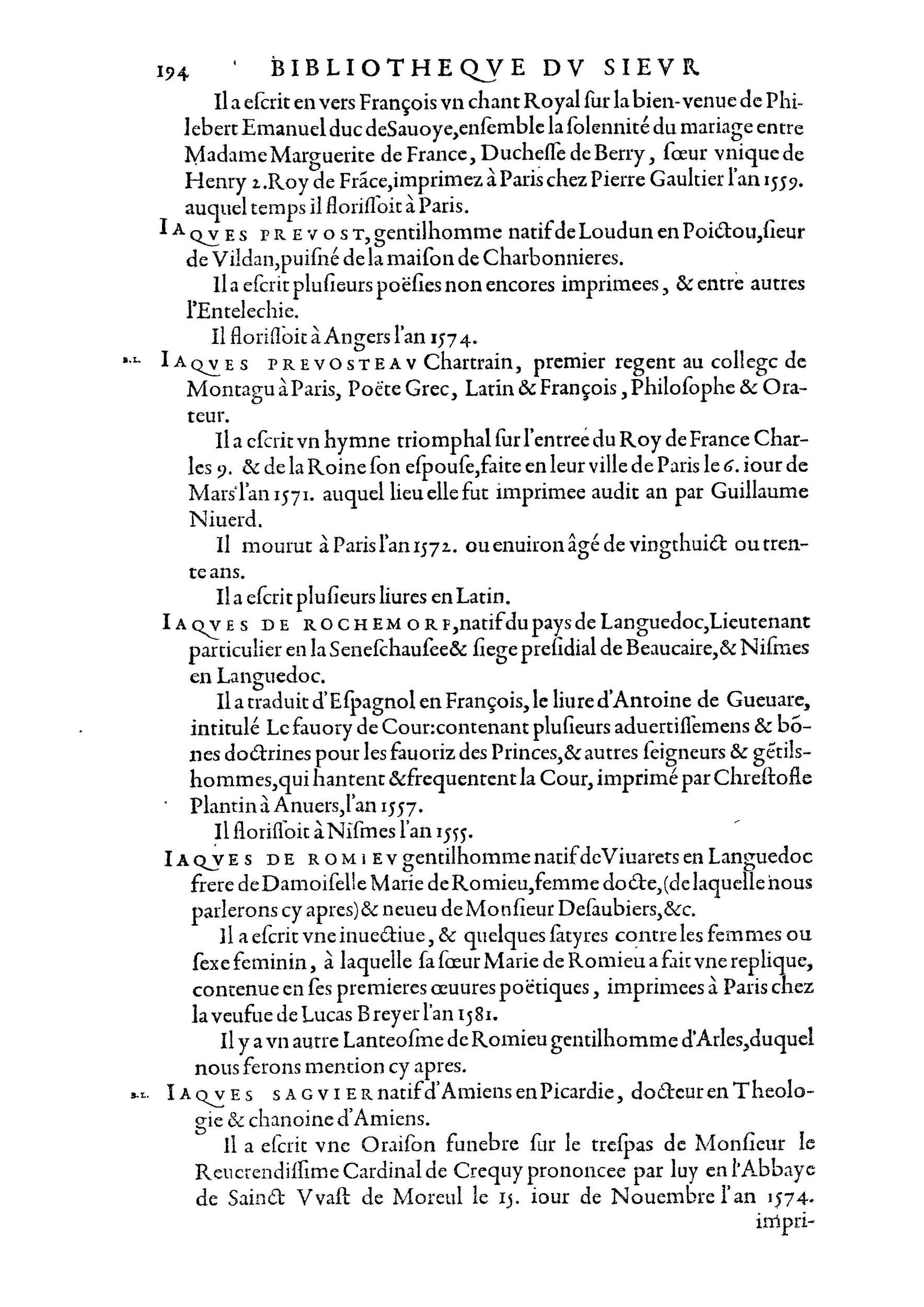 1584 - Abel L&#039;Angelier - Bibliothèques françaises - BnF