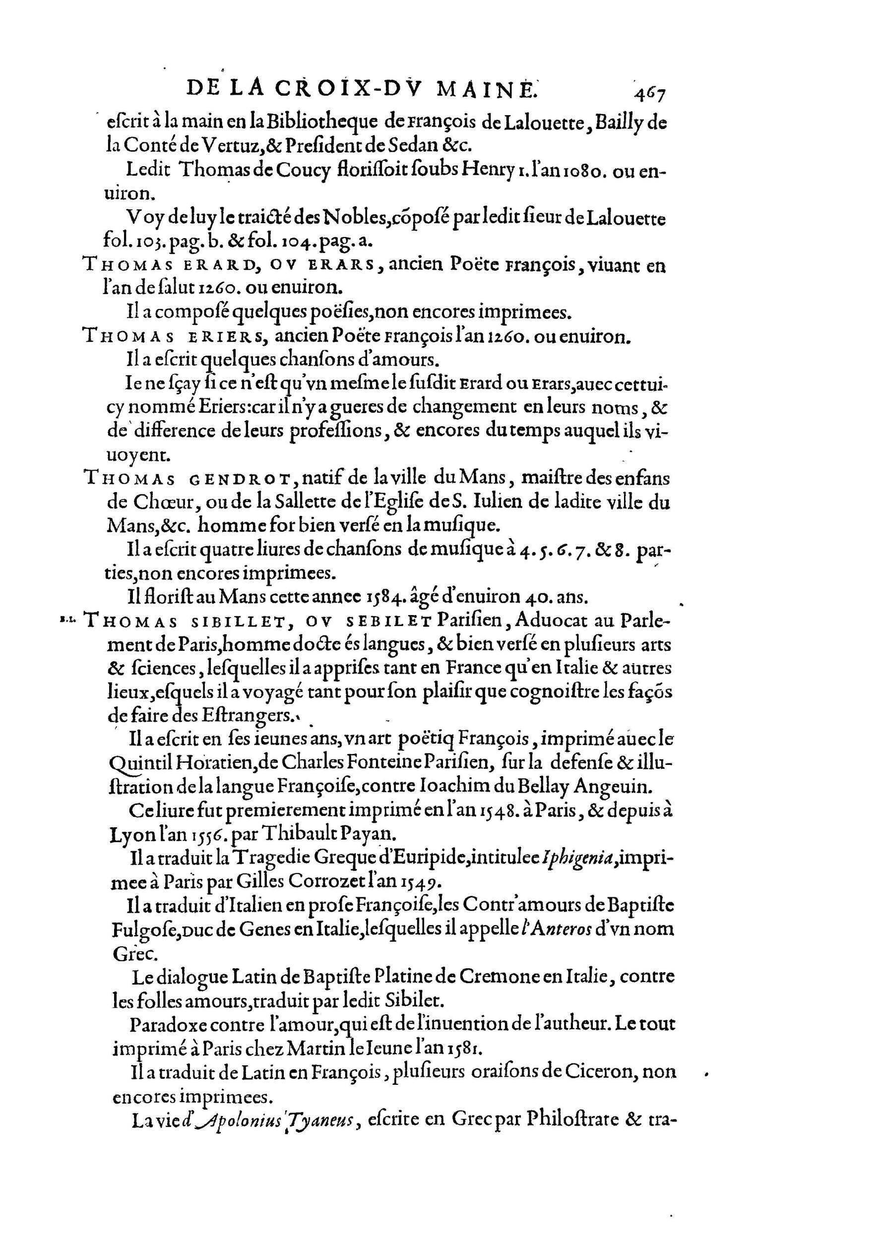 1584 - Abel L&#039;Angelier - Bibliothèques françaises - BnF