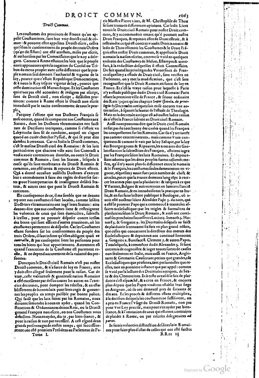 1629 - Veuve Nicolas Buon - Trésor du droit français (21754 T. 1) - BM Lyon