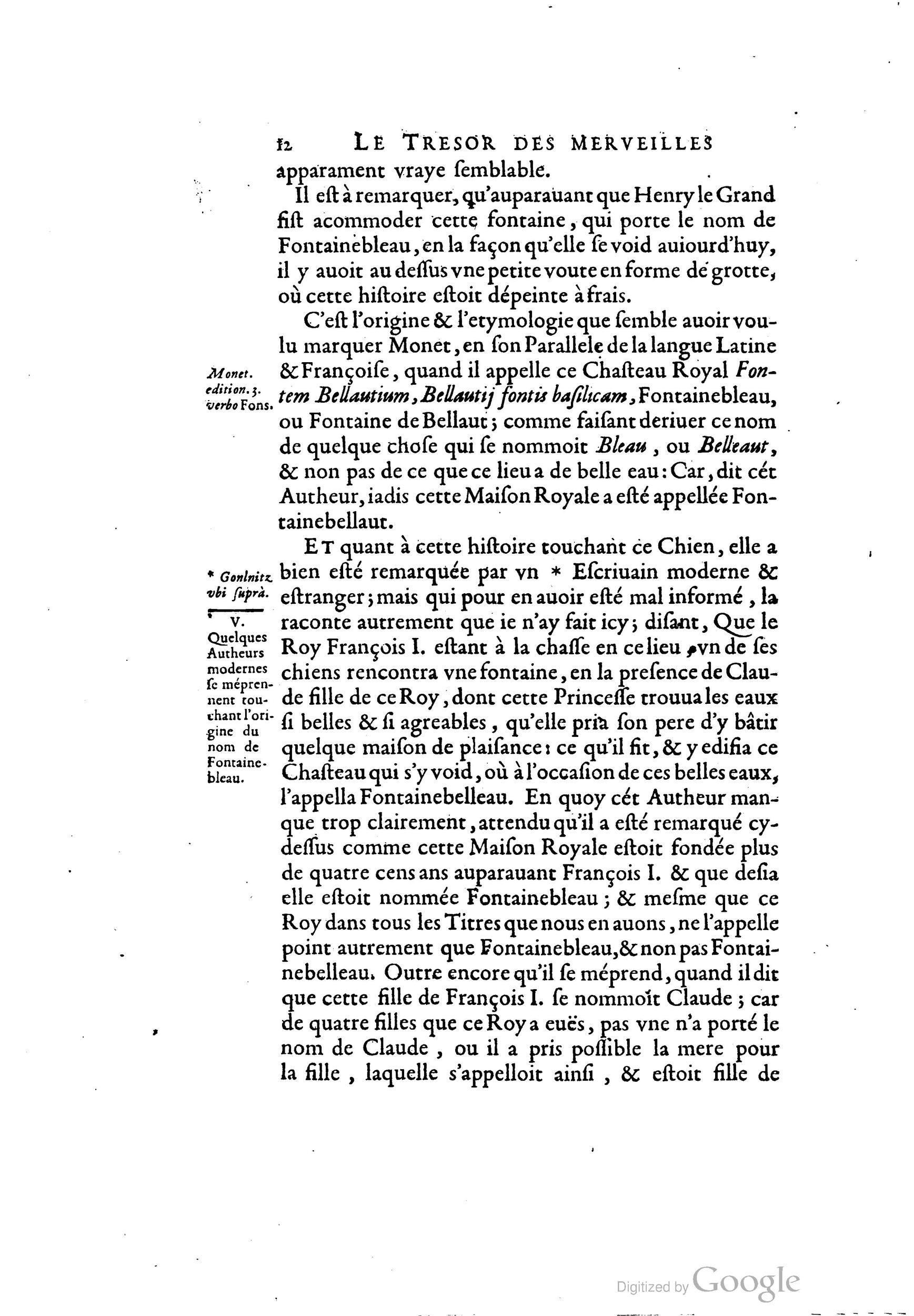 1642 - Sébastien Cramoisy - Trésor des merveilles de la maison royale de Fontainebleau - BM Lyon 1642 - Sébastien Cramoisy - Trésor des merveilles de la maison royale de Fontainebleau - BM Lyon