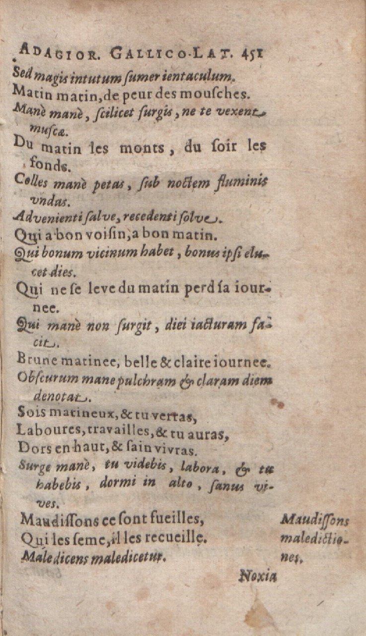 1612 - Dominicus Custos - Trésor des proverbes français  - Bibliopol-Olomuc