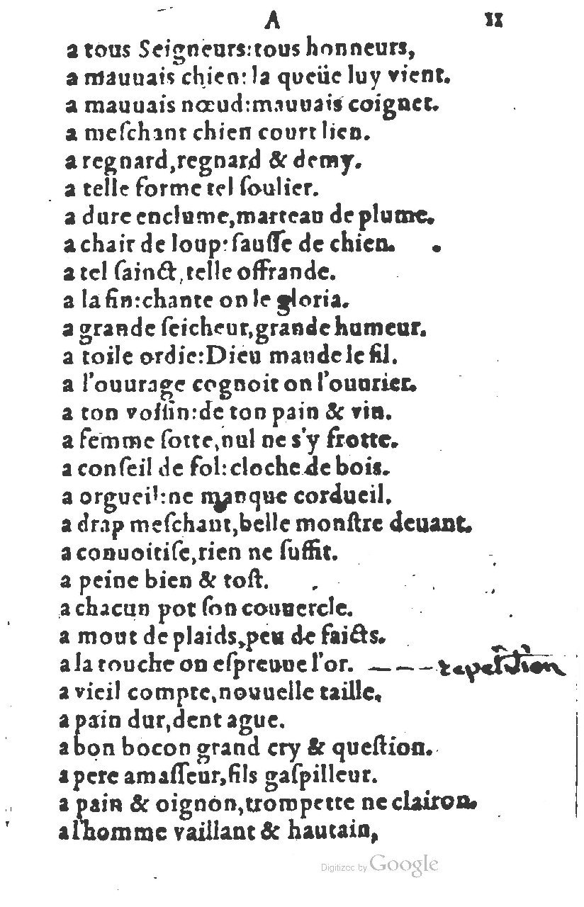 1581 - Nicolas Bonfons  - Trésor des sentences dorées - Princeton