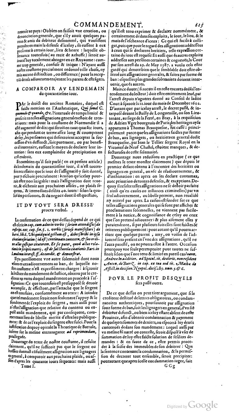1629 - Veuve Nicolas Buon - Trésor du droit français (29620 T. 1) - BM Lyon