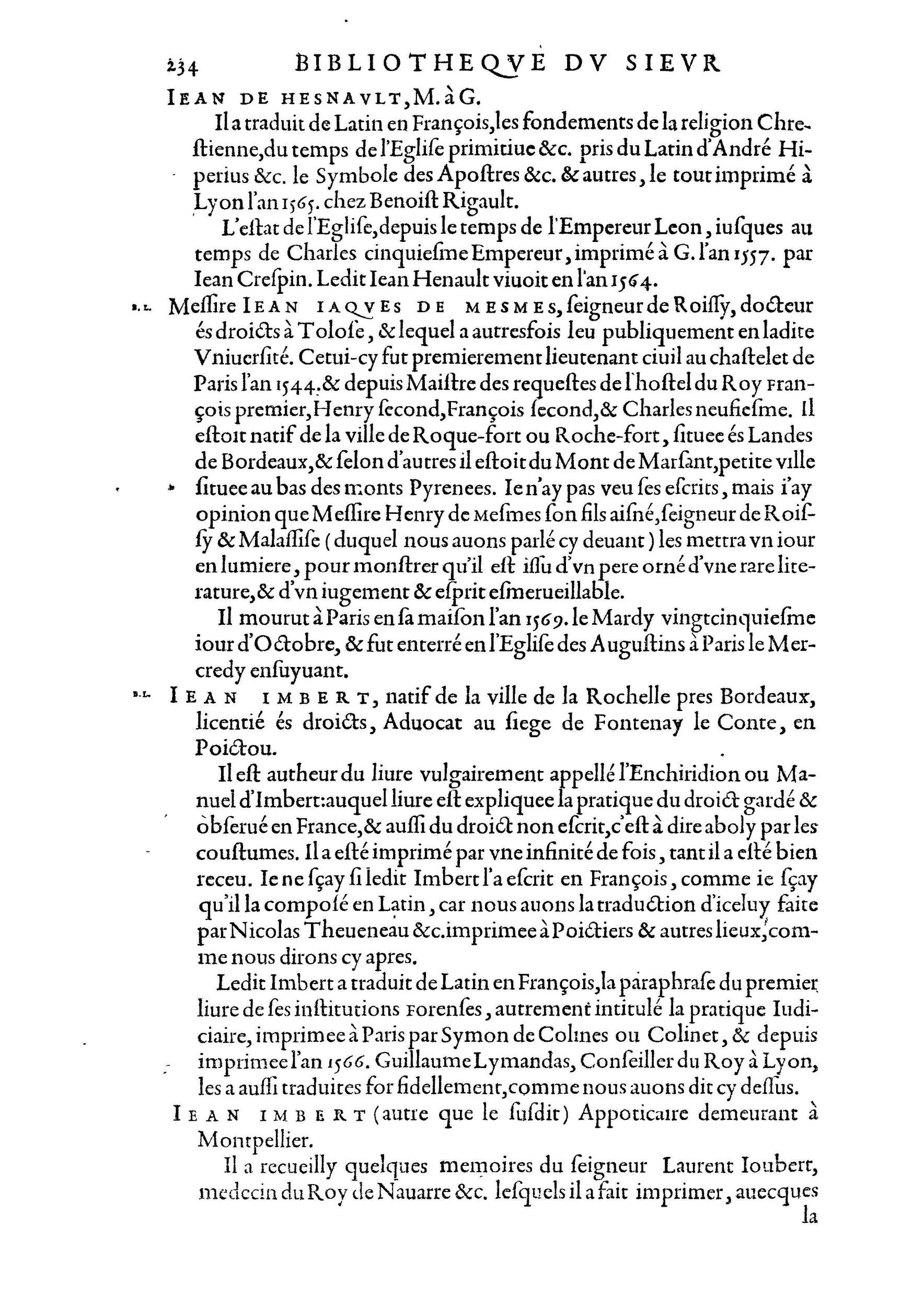 1584 - Abel L&#039;Angelier - Bibliothèques françaises - BnF