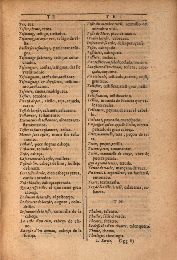 1607 - Marc Orry - Trésor des deux langues espagnole et française (Première et Seconde parties) - ÖNB Wien 1607 - Marc Orry - Trésor des deux langues espagnole et française (Première et Seconde parties) - ÖNB Wien