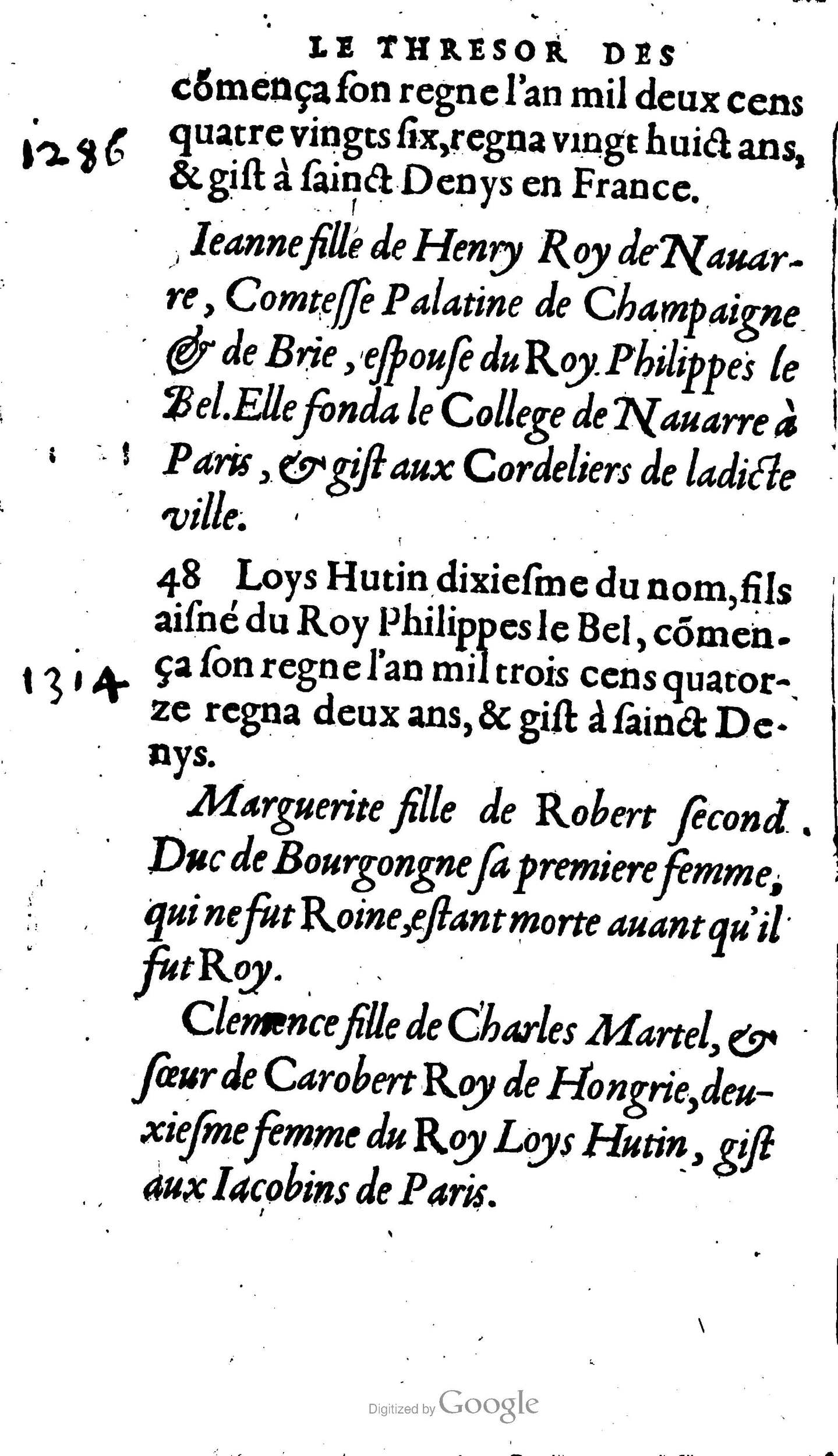 1604 - Galiot Corrozet - Trésor des histoires de France - BnF Arsenal