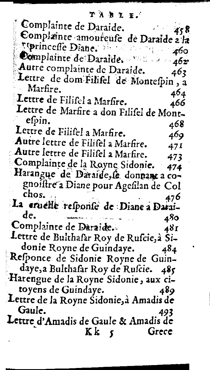 1562 - Jean d’Ogerolles et Gabriel Cotier - Trésor des Amadis - Lucerne
