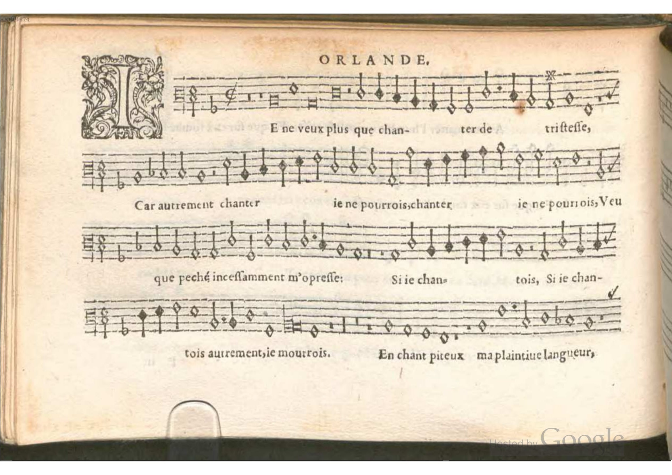 1576 - [Pierre de Saint-André] - Trésor de musique d’Orlande de Lassus Bassus - BSB Munich