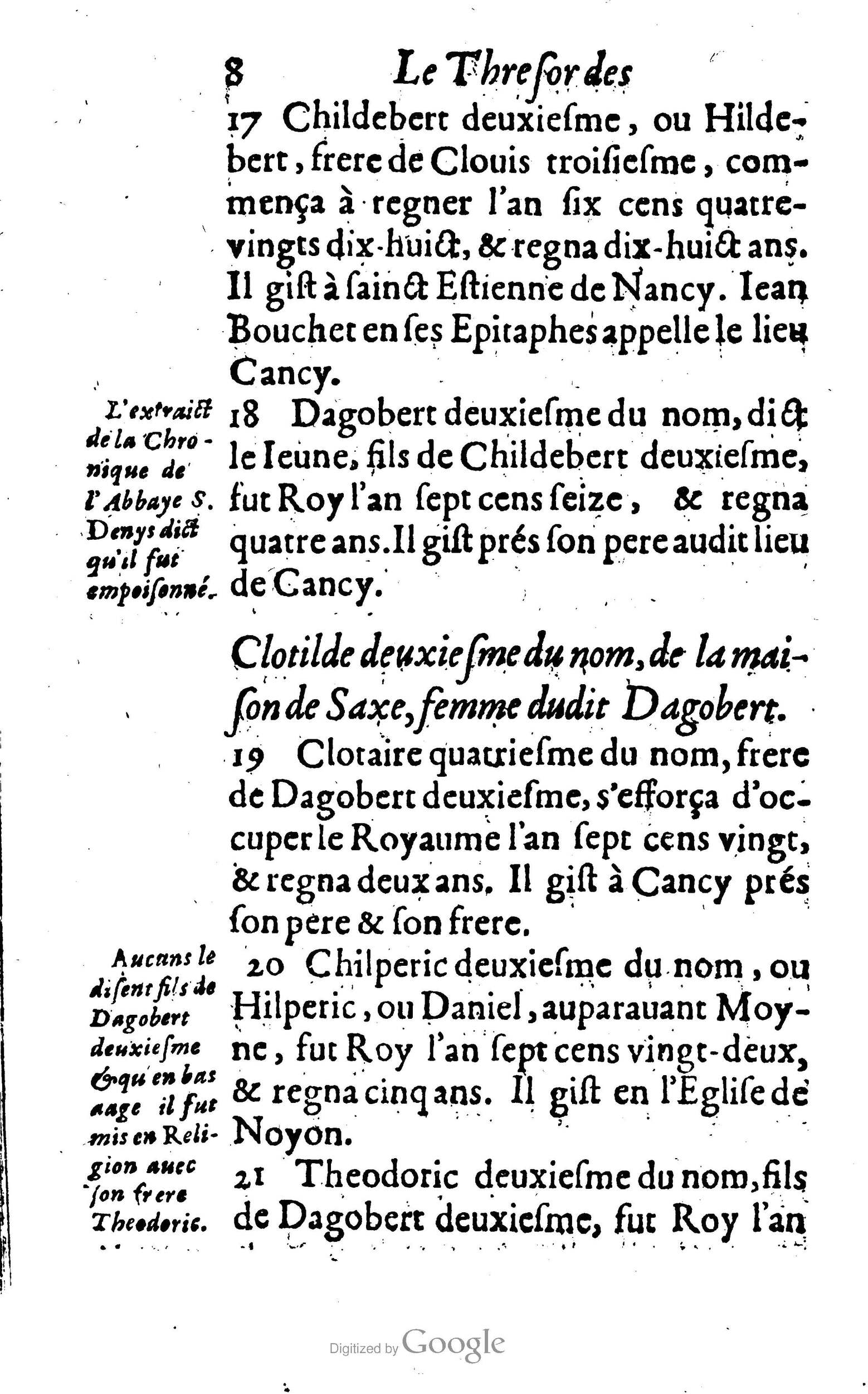 1638 - Jean Corrozet - Trésor des histoires de France - BM Lyon