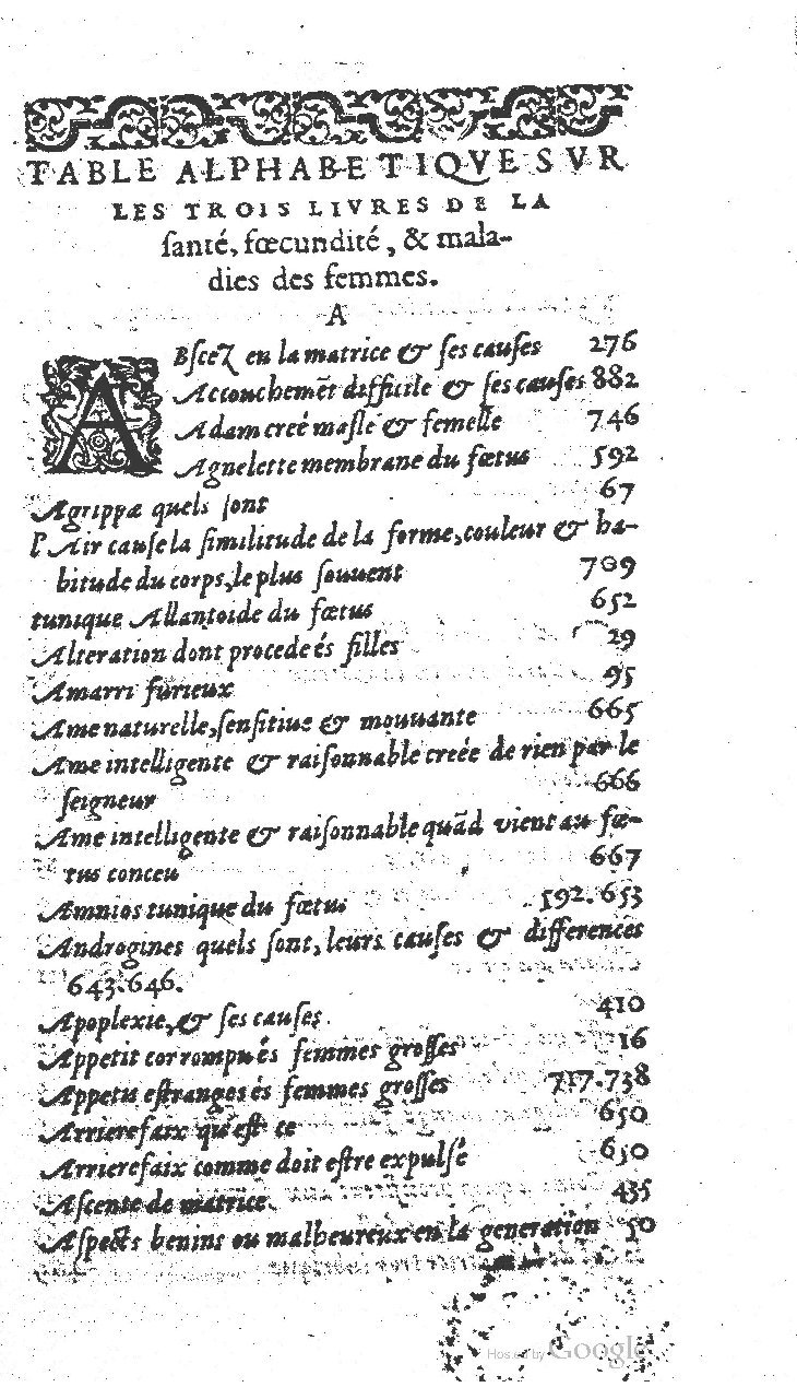1585 - Jacques du Puis - Trésor des remèdes secrets pour les maladies des femmes - BnF