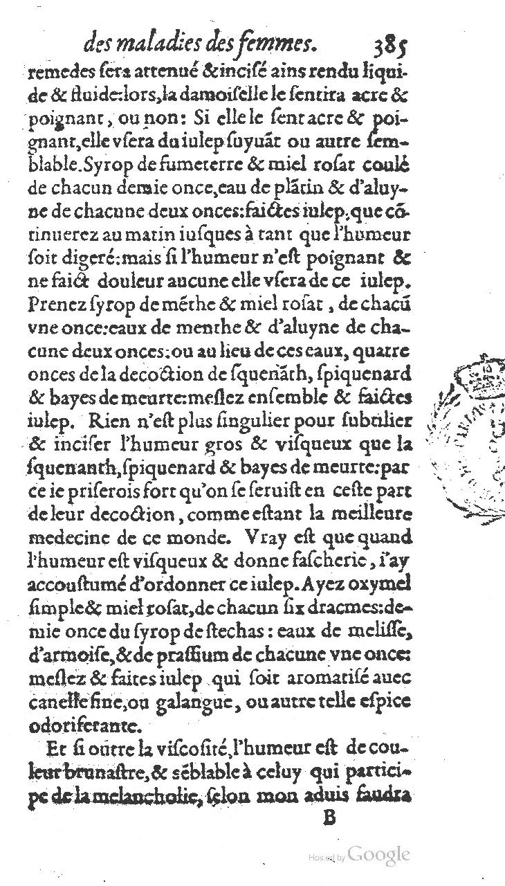 1585 - Jacques du Puis - Trésor des remèdes secrets pour les maladies des femmes - BnF