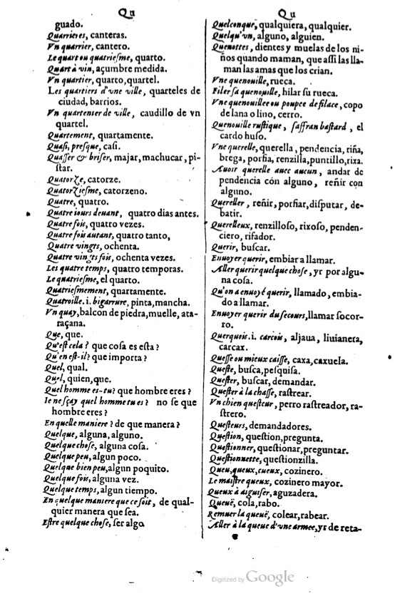 1621 - Adrian Tiffaine - Trésor des deux langues espagnole et française - BM Lyon