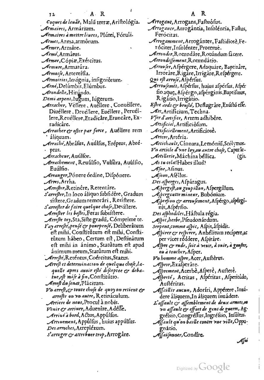 1558 - Guillaume Rouillé - Trésor des mots et traits français - BSB Munich