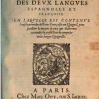 1607 - Marc Orry - Trésor des deux langues espagnole et française (Seconde partie) - BSB Munich