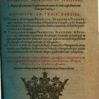 1617 - Samuel Crespin - Trésor des trois langues espagnole, française et italienne (Première partie) - Regensburg
