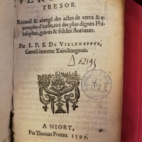 1599 - Thomas Portau - Vertueux trésor - Bibliothèque Sainte-Geneviève