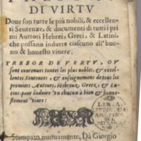 1592  - Giorgio Marescotti - Trésor de vertu - Arezzo