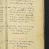 1595 - Pierre Mettayer - Trésor des prières, oraisons et instructions chrétiennes - Genève