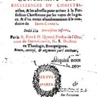 1633 - François Waudré - Trésor spirituel contenant les excellences du christianisme - BM Lyon