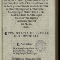 1544 - Josse Lambert - Trésor du remède préservatif et guérison de la peste - UGent_Page_01.jpg