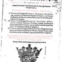 1617 - Samuel Crespin - Trésor des trois langues espagnole, française et italienne (3 parties) - Ohio