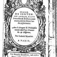 1582 - Nicolas Bonfons - Trésor des sentences dorées - BM Lyon