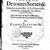 1621 - Jehan Weidnern - Trésor de toutes sortes de danses nouvelles à la française, allemande, espagnole, et italienne, à cinq et six parties - Vatican Apostolic Library